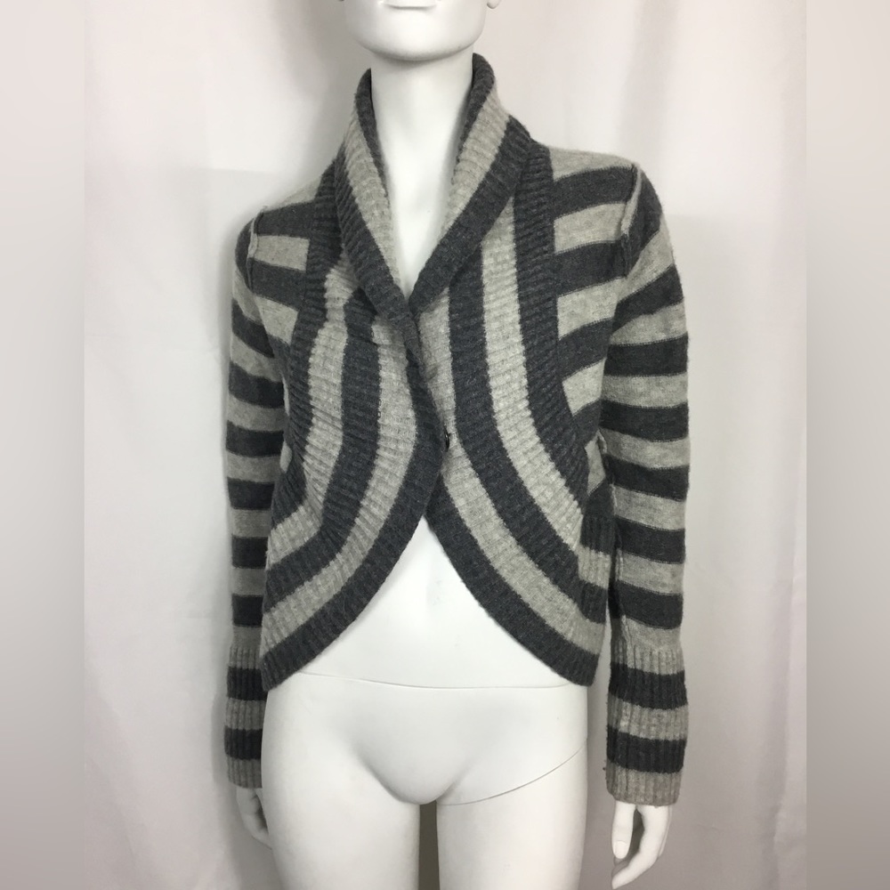 Free People Cropped Exposed Seams Cardigan Sweater Gray Women’s Size Large